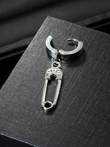 1 对不锈钢安全别针耳环，男女通用设计 - 別針耳墜 - 查看 3