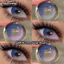EYESHARE 1 Pair Colored Contact Lenses For Eyes, Fashion Pink Lenses, Purple Contact Lenses, Yearly Use, 14.2mm- No Prescription - 年拋 - 查看 1