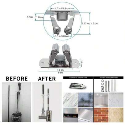 2 - Pack Stainless Steel Mop Broom Holder Wall Mounted - Durable SUS304 Storage Rack With Non - Slip Screws Bathroom, Garage, Laundry Room Organizer