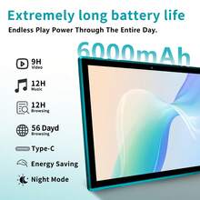Coopers Android 15 Tablet, 10.1 Inch WIFI Tablet PC, 3GB RAM, 32GB ROM, Support 1TB Expandable, Quad-Core, 2.4G+5G WiFi, Dual Band WiFi6, HD IPS Screen, 2MP + 5MP Dual Camera, 1280 * 800 IPS HD Touch Screen, 6000mAh Battery, Support Widevine L1(No Adapter) ﻿ - Green - View 4