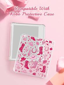 A Charming Pink E-Reader Cover With A Cowboy Theme, Featuring A Classic Design That Is Simple And Easy To Use. Compatible With Kobo Clara Color/BW 2024,Kobo Clara 2E,Kindle10/11 Gen,Kindle Paperwhite 12th Gen 2024, It Is Lightweight And Portable, Making It Ideal For Travel, Bedtime Reading, Or As A Romantic Gift.