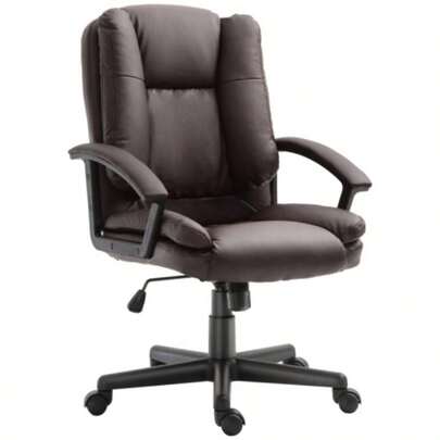 THE Office Chair, Computer Desk Chair, Mid Back Executive Chair With Adjustable Height And Swivel Rolling Wheels Home Study, Brown