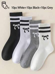 40 peças/30 peças/24 peças Meias Esportivas Confortáveis Unissex, Adequadas para Esportes e Treinamento, Meias Longas Femininas, Adequadas para Uso Casual e Empresarial, Antibacterianas, Macias, Nas Cores Preto e Branco, Resistentes a Odores, Absorventes de Umidade, Leves e Respiráveis, Adequadas para Outono e Inverno, Também Disponíveis em Embalagens de 20 peças/10 peças/8 peças/6 peças/4 peças/2 peças. Altamente Respiráveis.
