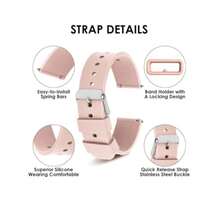 Silicone Watch Bands - Quick Release Waterproof Soft Rubber Replacement Straps With Silver Plated Stainless Steel Buckle