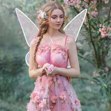 Quescu Fairy Wings For Adults,Butterfly Wings For Girls,Angel Wings,Fairy Costume For Women Halloween Dress Up Party Favor (White),18556349 - 白色 - 查看 5
