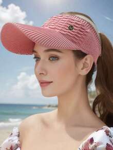 Visera unisex negra transpirable para protección solar al aire libre en todas las estaciones