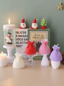 1 pieza Vela perfumada de regalo de Navidad de 147g, hecha de cera vegetal, con poco humo y ruido, dura aproximadamente 12 horas, adecuada para la sala de estar, la mesa del comedor, la decoración del estudio, un diseño lindo que mejora la vida diaria.