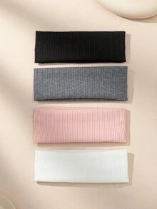 4 dây buộc tóc trơn cho ngày thường khi trở lại trường, băng đô tập thể dục, băng đô turban, băng đô thấm mồ hôi, đồ dùng học tập, đại học, băng đô, phụ kiện tóc thu đông cho phụ nữ khi đi nghỉ, khăn quàng cổ thanh lịch cho phụ nữ, khăn bandana mềm mại quấn đầu - Nhiều màu - Xem 4