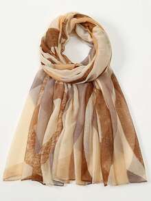 1pc Geometric Pattern Elegant Casual Polyester Chiffon Printed Scarf/Headscarf, Suitable For Work, Street, Party, Spring/Summer/Autumn/Winter