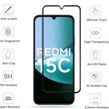 3 In 1 Kunlun GlassTempered Glass For Redmi 15 5G/Redmi 15C Screen Protector Camera Lens Glass Full Cover Tempered Glass Film Back Film Screen Protection Essentials, Applicable To Daily Shield, Office, Home Phone Screen Protector Phone Accessories Waterproof Shockproof Anti-Fall Scratch Resistant - 3IN1 - View 5