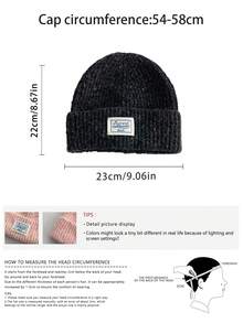 Colorful Polka Dot Knitted Hat For Women, Autumn/Winter Ear Protection Warm Beanie Cap, Maillard Headwear, Suitable For Casual Outfit