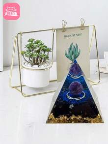 Energy Pyramid Orgonite Reiki Natural Amethyst Ball Healing Crystals Chakra Tool Ornaments Resin Stones Craft Kids Pyramid Home Decoration Gifts,Creative Crystal Resin Desktop Ornament, Suitable For Christmas, Halloween, Father's Day