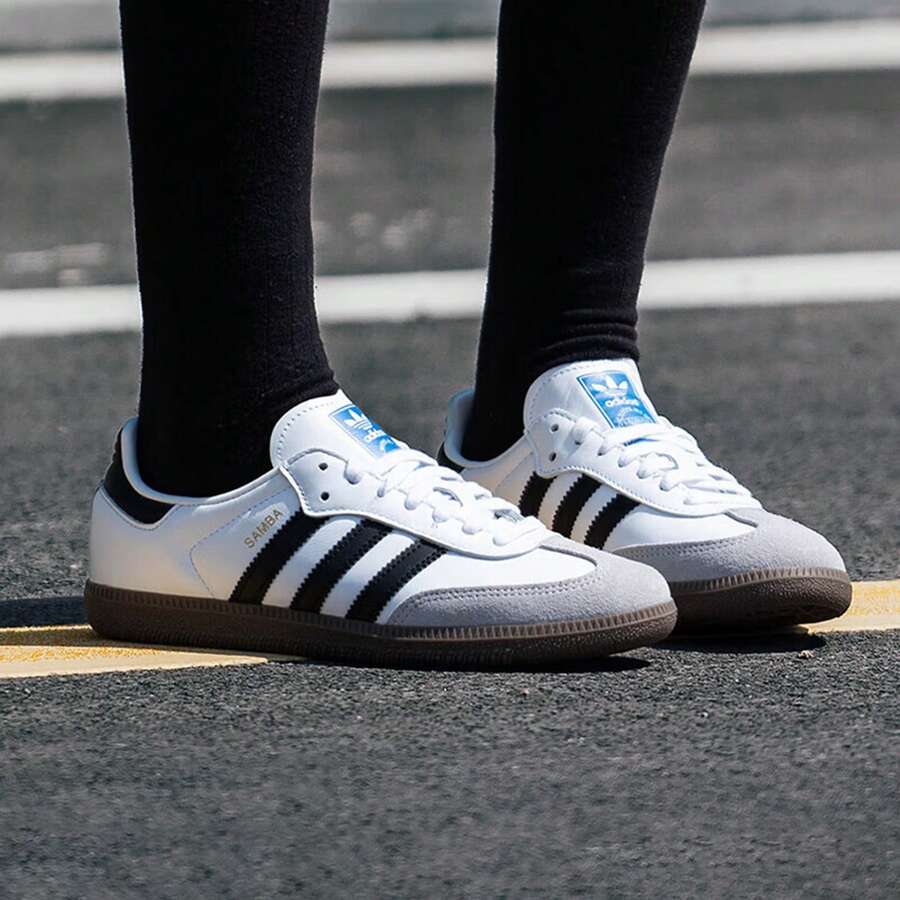 Adidas Originals SAMBA OG 复古休闲运动鞋，男女款，2026 新款低帮运动鞋，休闲鞋，T 字头鞋 B75806 - 白色 - 查看 1