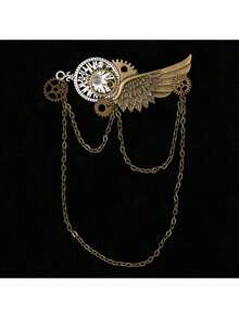 哥特式蒸汽朋克风格齿轮翼胸针，独特的女士胸针，万圣节角色扮演服装配饰别针，用于衣服包包饰物背包，用于学校办公室配饰衬衫夹克珠宝圣诞节衣服别针，有趣可爱的教师礼物