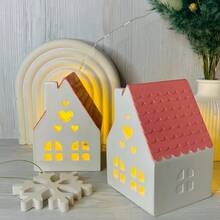 DIY rășină mucegai gol inimă casă decor lumânare suport mucegai acasă decorare piedestal picurare lipici ipsos gol inimă atmosferă silicon mucegai