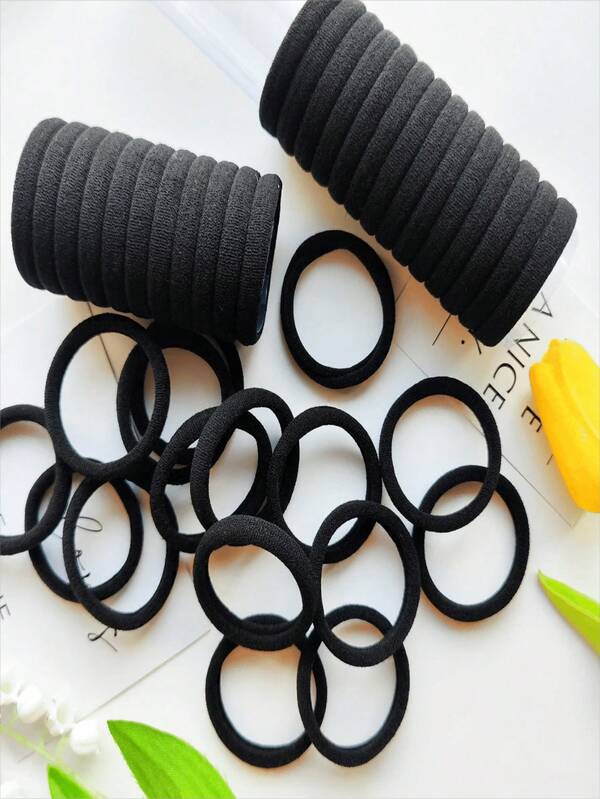 200Pcs Women's Basic High Elasticity Ponytail Hair Tie, Women's Korean Version Black Hair Tie, Upgraded To High Elasticity, Fashionable, Multifunctional, High-End, Elegant Temperament, Simple Hair Tie, Suitable For Women's High Ponytail, Colorful Hair Accessory Design, Multifunctional Styling Design, Material, Daily Use Hair Tie, Providing Thoughtful Gifts For Girlfriends And Family ,Ponytail Holders ,Hair Elastics ,Hair Rubber Bands ,Scrunchies ,Hair Rope