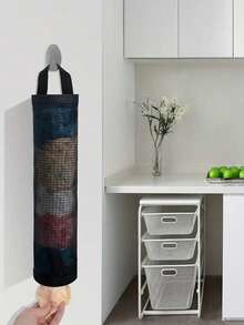 Durable Plastic Bag Organizer Grocery & Trash Bag Holder Space Saving Mesh Dispenser For Kitchen Modern Easy Access Design Keeps Bags Neat & Breathable Space Saving Mesh Organizer Multipurpose Wall Mounted Home And Kitchen Storage Solution - Multicolor - View 8