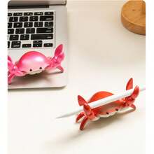 Crab-Shaped Multifunctional Desk Phone Holder With Pen Cup, Glasses Rack And Slouchy Design, For Creative Decoration, Home And Office Plastic Accessory