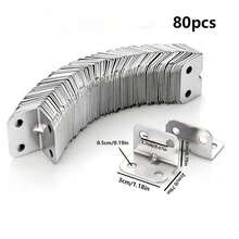 80个装不锈钢L型角码，90度金属支架，用于加固木质架子、桌子、椅子和橱柜五金配件