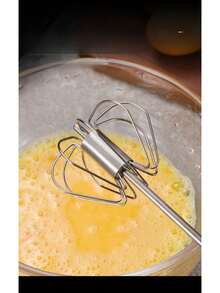 1 قطعة خلاط متعدد الوظائف 4 سرعات يدوي - بدون بطارية مطلوبة، للتشغيل باليد للخبز والطهي، خفاقة بيض نصف آلية منزلية، فرامة حليب من الفولاذ المقاوم للصدأ، خفاقة بيض