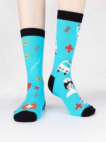 5 Pairs Novelty Nurse Socks, Funny Nurse Mid-Calf Socks, Appreciation Gift For Nurses