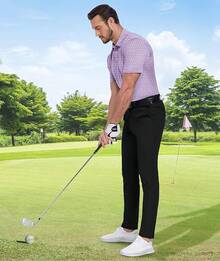Men's Golf Shirts Short Sleeve Moisture Wicking Performance Print Patterns Casual Collared Golf Polo Shirt For Men-2025 - 紫白 - 查看 2