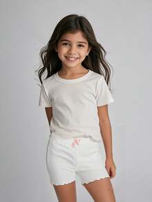 12pcs Girls' Solid Color Boyshort Briefs, Comfortable Underwear For Daily Wear, All Seasons