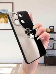 1 件奢华极简主义三叶草图案柔软硅胶手机壳，防指纹、防震、防摔，兼容 S25Ultra、S24Ultra、S23Ultra、S22Ultra、Redmi 12、Redmi Note 13、OPPO、Realme 系列等 Android 智能手机 - 黑色 - 查看 3