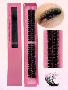 64 PCS CC 100D Lash Clusters Wispy Cluster Eyelash Extensions Fluffy Individual Lashes Waterproof Natural Lash Extension DIY Cluster Lashes With Soft Thin Band