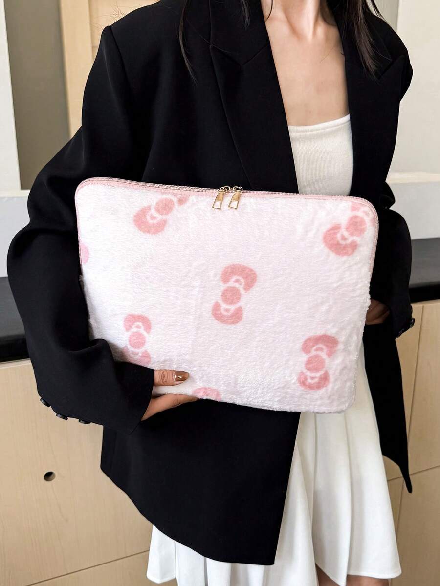 纯色简约奢华星形图案笔记本电脑/平板电脑保护套，多种尺寸可选 - 粉色 - 查看 1