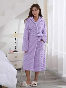 1 szt. szlafrok z kapturem z polaru koralowego w kolorze żółwia, miękki i wygodny, chłonny, idealny do użytku domowego