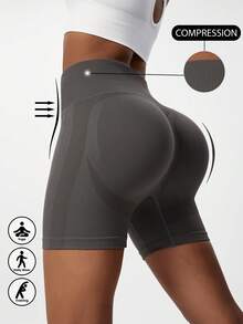 Grey Butt Lifting Shorts ,Summer Pants For Women,Shapewear Tummy Control Shorts , Yoga Leggings (3-Inch Inseam)