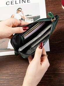 Retro Long Zipper Wallet Women's Long Clutch Wallet With Multiple Card Slots Business Style Card Holder Simple Design For WoMen Wallet Purse Wallet Long Wallet - Multicolor - View 5