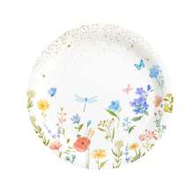 30件套白色花卉图案一次性餐盘、餐巾纸和杯子套装，派对用品，适用于生日、婚礼、聚会、家庭野餐 - 彩色 - 查看 6