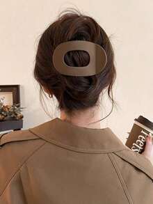 4pcs/1pc Women's 9. 4cm/3. 7in Large Black, White, Khaki, Brown Lightweight Plastic Hair Clips, Fashion Versatile High-End Elegant Simple Solid Color Hair Claws, Suitable For Daily Outing, Casual, Party, Beach, Commute, Vacation, Hair Styling, Washing Face, Makeup, Outfit Accessory, Hair Slide, Hair Barrettes, White Hair Accessories, Black Accessories - Nhiều màu 5 - Xem 4