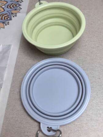 600ml Recipiente plegable de silicona para mascotas, tazón portátil para perros grandes para viajes al aire libre, contenedor de alimentos para cachorros