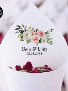 30Pcs Of Set DIY Wedding Cone For Petal Toss, Personalized Confetti Cones, Custom 17 Styles White Paper Cone For Bridal Shower Party Decoration, Multi-Functional, Anti-Mold, Ornamental, Reusable, Exquisite, Stylish, High-Quality, Adorable, Modern, Custom, Unique, Personalized, Son, Daughter, Kids, Kitchen, Dining Room, Bedroom, Office, Living Room, Home, Garden, Tea Room, For Anniversaries, For Birthdays, For Housewarming, For Graduation, Gala Night, Customized Gift Wrap Boxes, Chic Autumn