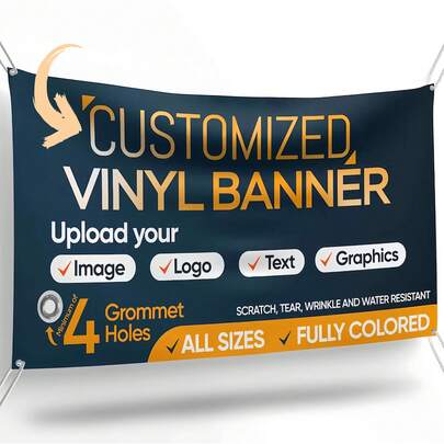 1 Stück benutzerdefiniertes Vinyl-Banner - personalisieren Sie es mit Ihrem Design, Logo und Text, hochwertig, langanhaltend, perfekt für Veranstaltungen, Partys, Hochzeiten, Geschäftsförderung, Heimdekoration, Schulfunktionen, Gemeinschaftsveranstaltungen, Sportveranstaltungen, Konzerte
