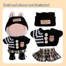 1/2 Set Fashion Doll Clothes, Suitable For 6.69 Inch Dolls (Doll Not Included), Hand-Knitted Outfit Including Bucket Hat, Sweater And Pants Or Skirt, DIY Fashionable And Fun Accessories, Cute Doll Accessories For Play And Display, Great For Birthday, Anniversary And Holiday Gifts (Shoes And Doll Not Included) - Multicolor - View 3