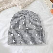 Knit Rhinestone Embellished Hat For Women, Winter Warm Beanies Cap For Outdoor Shopping, Dating, Ski - 淺灰色 - 查看 5