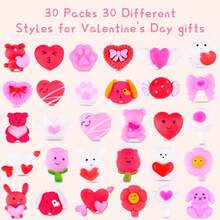LEEHUR 200PCS Kawaii Squishies, Mochi Squishy Toys For Party Favors, Mini Stress Relief Squishy Fidget Toys For Classroom Prizes For Party Favors Goodie Bags Stuffers With Storage Bag, Office & Home - Lễ tình nhân - Xem 4