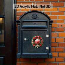 1/2 piezas, Imán navideño con forma de corazón, muñeco de jengibre estilo cabaña festiva, bastón de caramelo con acebo, flores en maceta y cinta con "Feliz Navidad", decoración acrílica para refrigerador, perfecta para el hogar, decoración de refrigerador, entusiastas de la decoración navideña y regaladores, decoración navideña, 2D