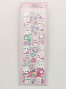 1张可爱兔子系列贴纸，彩虹兔子配金属闪粉，适合韩流粉丝、日记装饰和日常使用。 - 彩色 - 查看 10