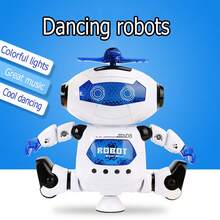 1pc Kids Dancing Robot Toy, Intelligent Rotating Space Boy Toy With 360° Rotation, Lights, Birthday Gift For Children - Blue - View 10