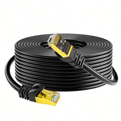 1 sợi cáp Ethernet RJ45 Cat6, tốc độ cao Gigabit, 250MHz, đầu nối mạ vàng, phù hợp cho PC, TV, máy tính bảng, bộ định tuyến, máy in, máy chủ, trung tâm dữ liệu CNTT và các thiết bị khác - Màu đen