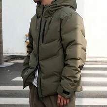 Adidas Light Sport Warm Windproof Hooded Goose Down Jacket Unisex Olive Green