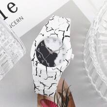 Unisex White Rubber Strap Quartz Watch, Sports & Casual Style, Novel Design, Adjustable Strap, Round Dial With Rivets, Suitable For Daily Wear, Birthday Gift, Party, Holiday Gathering, Ideal Choice For Yourself Or Friends - 白色 - 查看 6