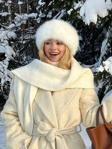 1pc Women's Solid Color Fluffy Hat, Soft Comfortable Warm Minimalist Cap, Casual Versatile Windproof Suitable For Daily Wear, Can Be Matched With Scarf, Autumn/Winter Autumn Decor - Multicolor - View 3