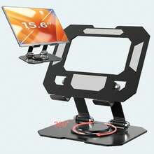 1Pcs Tablet Stand Holder, 360° Rotating Tablet Holder, Height Adjustable Carbon Steel Tablet Holder, Lifting Folding Monitor Stand, Portable Computer Stand For Tablets Monitor E-Reader Up To 12.9 Inches - 1Pcs-metal PadHolder - View 2