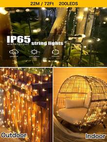20/50/100/200LED Solar String Lights Outdoor Light Strings Waterproof Solar Powered String Light With 8 Lighting Modes For Garden Patio Yard Fence Christmas Tree Decoration With Fairy Lights Ambience For Outside Tree, Courtyard, Wedding, Gazebo, Party, Home, Lawn, Camping And Holiday Decor Garden Lights Christmas Decoration XMAS Decor Christmas Tree Gift Decor Thanksgiving Wedding Birthday Decorations For Gifts Indoor Outdoor Garden Holiday Festival Decor Halloween Decor Halloween Ornaments